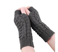 RRYPBOVG Guantes Térmicos Sin Dedos Winter Fingerless Gloves For Women, Warm And Extended Half-Finger Knitted Flat(Dark grey)