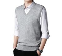 RRYPBOVG Jersey Hombre Autumn Winter Men's Solid Color V-Neck Knitted Vest Casual Warm Sweater Versatile Top(Color5,S)