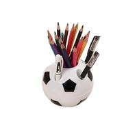 RRYPBOVG Lapiceros Para Escritorio Student Pen Holder Creative Round Football Shaped Multifunctional Plastic Storage Box Shape Desktop Decoration(Black)