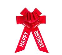 RRYPBOVG Lazos para Regalo Lazo Gigante Rojo de Coche de 76 cm con la inscripción Feliz CUMPLEAÑOS y Cinta Brillante for Tirar. Ideal for Decorar Fiestas en casa o Eventos de exhibición de Coches.
