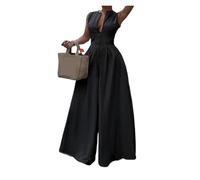RRYPBOVG Monos De Vestir Mujer Monos de Pierna Ancha, Cintura Alta, Sueltos y sin Mangas for Mujer(Black,XL)