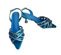 RRYPBOVG Sandalias De Tacón Alto Para El Verano Conjunto de embrague degradado con tacones de tiras y diamantes de imitación azules, zapatos de noche de cristal, bolso for fiesta de boda y graduación