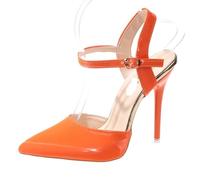 RRYPBOVG Sandalias De Tacón Alto Para El Verano Verano 12cm tacones de aguja altos sandalias con correa en el tobillo zapatos de fiesta con punta hueca for mujer(Color2,44)