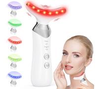 RRZIOM 5 Colores LED Cuello Face Lifting Machine, EMS Masajeador Facial, Red Light Therapy Masajeador de Cara para las Mujeres Facial