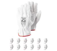 RS Guante de conductor premium de cuero de montaje/tamaño 10, 12 pares/blanco/de cuero de vaca de alta calidad guantes de montaje/guantes guantes de trabajo/que requieren precisión