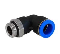 RS PRO Adaptador de rosca en ángulo de plástico, conector R1/4, 9,9 kgf/cm², 990 kPa, paquete de 10 unidades