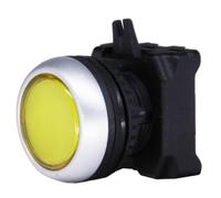 RS PRO Cabezal de pulsador de 22 mm de diámetro, color amarillo con reajuste de muelle, redondo, plástico, IP65