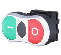 RS PRO Cabezal de pulsador de 22 mm de diámetro, verde, rojo, con reajuste de muelle, plástico, IP65