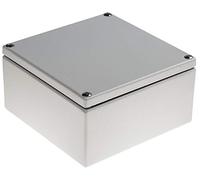 RS PRO Caja de terminales de acero suave RAL 7035, gris claro, IP66, 150 x 80 x 150 mm