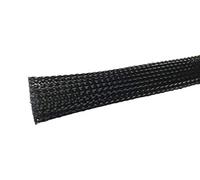 RS PRO Manguera de cable negra PET para cable de 10 mm a 21 mm de diámetro, longitud de 15 m, trenzado elástico, rollo de 15 metros
