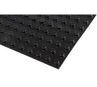 RS PRO Pies autoadhesivos, adhesivos, cilíndricos, 4,8 mm, negro, diámetro de 9,5 mm, PUR, 65,6 °C máximo, paquete de 100 unidades
