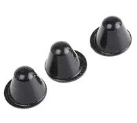 RS PRO Pies autoadhesivos, adhesivos, cónicos, 14,2 mm, negro, diámetro de 18,3 mm, PUR, 65,6 °C máximo, paquete de 25 unidades