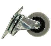 RS PRO, Rueda giratoria, diámetro de 41 mm, 16 kg, Ges H. 57 mm, rueda B. 17 mm, 51 x 51 mm, placa, material de goma, paquete de 4 unidades