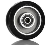 RS PRO Rueda para carrito de coche, color negro, mate, material sólido, 160 kg, resistente a la abrasión, funcionamiento silencioso Ø 100 mm, ancho 40 mm