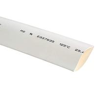RS PRO Tubo termorretráctil de poliolefina blanca, diámetro de 25,4 mm, tasa de contracción 2:1, longitud 3 m, paquete de 3 metros