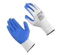 RS VIC TEC - Guantes de montaje de cuero premium tipo DOCKER/talla 11, 12 pares/gris-amarillo/guantes de montaje/guantes de trabajo reforzados con piel de vacuno