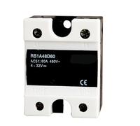 RS1A48D60 2pcs Input 5V 12V 24V 32V SSR Relay Solid State,Triac Output 60A /42-530V AC Voltage Control Relay Switch Module Control Relays