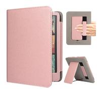 RSAquar Funda para 7" Kindle Colorsoft Signature Edition y All-New Kindle Paperwhite (2024), Funda de protección Completa con Auto Sleep/Wake, Correa de Mano y Soporte Plegable - Oro Rosa