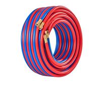 RSBFER Manguera Doble para soplete de Soldadura, mangueras para soplete de Corte de oxígeno y acetileno con Accesorios de latón, Manguera ignífuga de Alta presión para Soldadura y Corte,10m