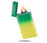 RSBYE Encendedor Electrónico Mechero Electrico con Arco Eléctrico Engrosado Encendedor Electrónico de Plasma Mechero Electrico USB C Recargable para Vela, Barbacoa, Camping (Amarillo y Verde)