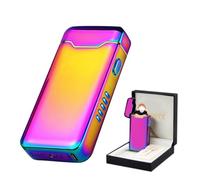 RSBYE Mechero eléctrico resistente al viento Cool Flame Encendedor eléctrico con arco, mechero de vela, recargable con pantalla LED (Colorido)
