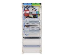 RSE Caja de distribución con cableado Caja de distribución empotrada y en superficie de pared hueca con interruptores de Hager y distribuidor vacío de Hager, en superficie 5-filas VA60CN, con