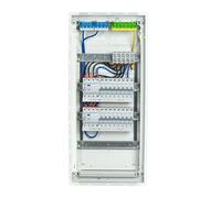 RSE - Caja de distribución con cableado, caja de seguridad empotrada y aparente, de montaje en superficie con hueco, con interruptores de Hager y distribuidor vacío de Hager, de montaje en superficie