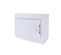 RSE Caja de distribución de superficie con puerta blanca IP40 IK10 1 fila 8 módulos/PLE (unidades de espacio)