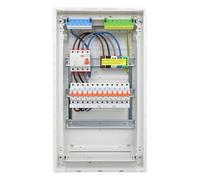 RSE Caja de fusibles con cable para empotrar con pared hueca con distribuidor vacío Hager, empotrado de 3 filas VU36NC, 1 FI de 4 pines + 12 LS B16A, sin protección contra sobretensiones
