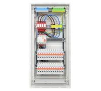 RSE Caja de fusibles con cable, pared hueca con distribuidor vacío Hager, pared hueca de 4 filas VH48NC, 1 FI de 4 pines + 24 x LS B16A, con protección contra sobretensiones