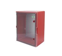 RSE Carcasa de plástico ABS, IP65, armario de pared, carcasa industrial, carcasa vacía, color rojo, placa de montaje, bloqueo 500 x 700 x 250 mm