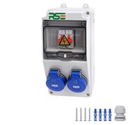RSE Distribuidor de corriente de pared completo con cable, 230 V, con contador para elegir IP65, 1. 2 x 230 V con LS