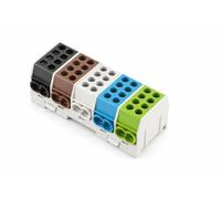 RSE Terminal de derivación de línea principal RSE-HLAK-25-5P de 5 pines gris/azul/verde para riel TH