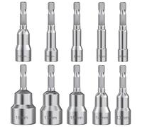 Rseuphiee 10 Piezas Juego de Llaves de Vaso, Juego Tuerca Magnético Hexagonal 6/7/8/10/12/13/14/15/17/19, Hexagonales Llaves de Tubo para Taladro, Adaptador para Taladro o Atornillador