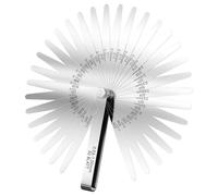 Rseuphiee 32 Galgas Reglaje Valvulas, Galgas de Espesores Acero Inoxidable, Herramienta Plegable de Galga, De Ddoble Marcado MéTrica E Imperial para medir Ancho o Espesor de la Brecha