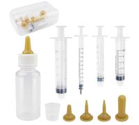 Rseuphiee Medicina Jeringa para Mascotas, Silicona Tetinas de Lactancia, Jeringuilla Alimentación para Mascotas, Biberon Gatos Recien Nacidos, for Puppies, Kittens, Squirrels and Other Newborn Pets