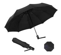 Rseuphiee Paraguas plegables, Paraguas a prueba de viento con función de apertura y cierre automático Compacto - Portátil - Plegable Paraguas de viaje para hombres, mujeres（Negro）