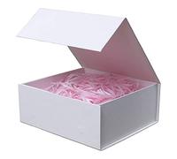 Rsgift 7.8 x 7 x 3.1 pulgadas, caja de regalo blanca con tapa, caja de propuesta plegable para padrinos de boda con imán, cajas de regalo para regalos, bodas, Navidad, cumpleaños