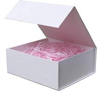 Rsgift Caja de regalo vacía blanca de 12.9 x 9.8 x 4.7 pulgadas con tapas, caja de almacenamiento resistente con cierre, cajas de regalo de dulces de Navidad mate
