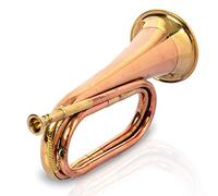 RSGM - Corneta de cobre y latón, instrumento musical, regalo de estilo clásico, corneta con boquilla para principiantes de caballería de banda escolar