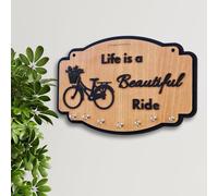 RSGM - Llavero de madera 3D prémium con gancho de acero inoxidable para decoración de pared de sala de estar