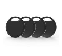 RSH Air Tracker - Buscador de etiquetas Bluetooth compatible con Apple Find My APP (solo iOS), batería reemplazable, para llaves, carteras, bolsas y equipaje (negro, paquete de 4)
