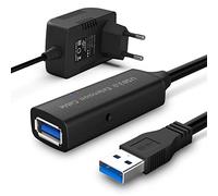 RSHTECH USB 3.0 Cable Extensión 15m, USB A Macho A Hembra Cable Extensión Amplificador Señal y Fuente de Alimentación 5V, USB 3 Cable Extensión Activo para Impresora, Escáner, Cámara y más