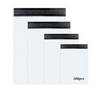 Rshuhx 100Piezas Bolsas para Envíos Plástico Blanco Opaca Pequeño Nuevo Material Sobres para Envios Sobres de Correo Bolsas para Embalaje13x24cm/15x27cm/20x30cm/25x35cm