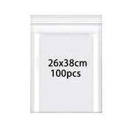 Rshuhx 100Piezas Bolsas Plastico Transparente Resellables Bolsa Sellada Engrosamiento 160μm 26cmX38cm Adecuado Para Documentos de Libros Ropa Suéter Chaqueta Camisa Sombrero Bufanda Clasificación