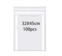 Rshuhx 100Piezas Bolsas Plastico Transparente Resellables Bolsa Sellada Engrosamiento 32cmX45cm 160μm Adecuado Para Documentos de Libros Ropa Suéter Chaqueta Camisa Sombrero Bufanda Clasificación