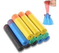 Rshuhx 10L-15L Bolsas Basura con Cordón, Bolsas Basura Pequeñas para Oficina, Cocina, Hogar, Sala Estar, Dormitorio, Baño (Negro, Amarillo, Verde, Azul 180Piezas)