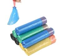 Rshuhx 10L-15L Bolsas Basura con Cordón, Bolsas Basura Pequeñas para Oficina, Cocina, Hogar, Sala Estar, Dormitorio, Baño (Negro, Amarillo, Verde, Azul 120Piezas)