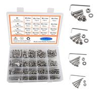 Rshuhx 1180pcs Tornillos y Tuercas Tornillos de Cabeza Hexagonal M2 M3 M4 M5 Acero Inoxidable 304Tornillos de Cabeza Cilíndrica Kit de Surtido de Sujetadores de Máquina