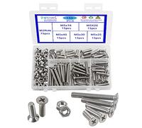 Rshuhx 150PCS M5 Tornillo y Tuerca Acero Inoxidable 304 Tornillo Avellanado Cruzar Tornillo Mecanico de Cabeza Plana Utilizado en Maquinaria y Autopartes Cabeceros de Cuna para Bebé Sillas Muebles